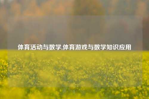 体育活动与数学,体育游戏与数学知识应用