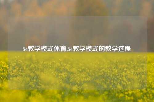 5e教学模式体育,5e教学模式的教学过程