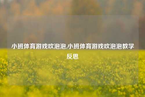 小班体育游戏吹泡泡,小班体育游戏吹泡泡教学反思