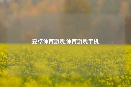 安卓体育游戏,体育游戏手机