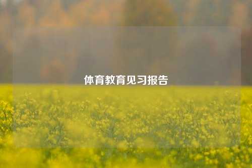 体育教育见习报告