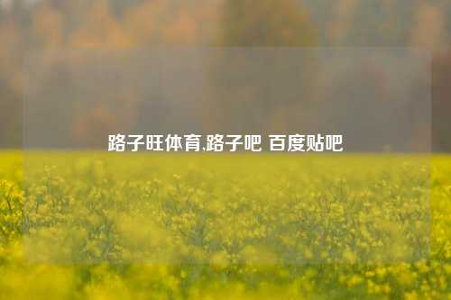 路子旺体育,路子吧 百度贴吧