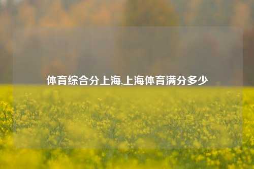 体育综合分上海,上海体育满分多少