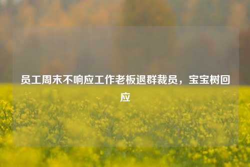 员工周末不响应工作老板退群裁员，宝宝树回应