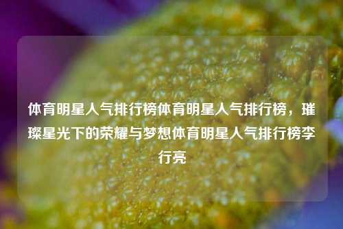 体育明星人气排行榜体育明星人气排行榜，璀璨星光下的荣耀与梦想体育明星人气排行榜李行亮