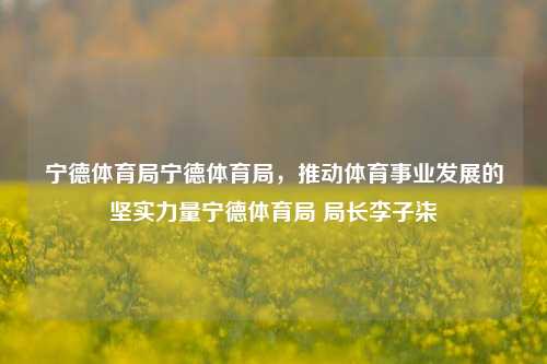 宁德体育局宁德体育局，推动体育事业发展的坚实力量宁德体育局 局长李子柒