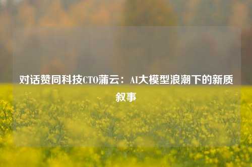 对话赞同科技CTO蒲云：AI大模型浪潮下的新质叙事