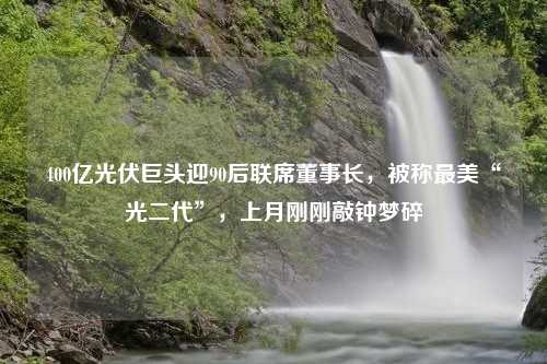 400亿光伏巨头迎90后联席董事长，被称最美“光二代”，上月刚刚敲钟梦碎